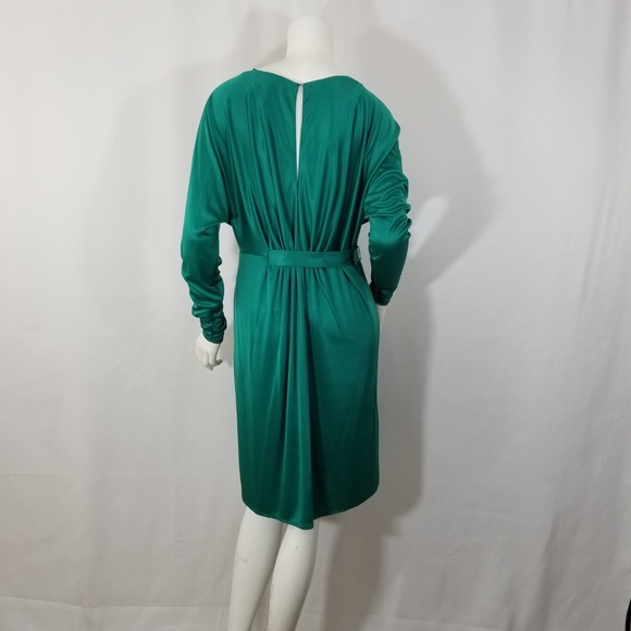BCBGMaxAzria Emerald Green Wrap Dress V-Neck - Picture 2 of 8